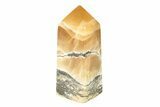 Polished Banded Honey Calcite Obelisk - Pakistan #266918-1